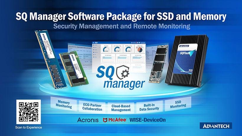 Advantech stellt das Softwarepaket SQ Manager für die Fernüberwachung und das Sicherheitsmanagement von SSDs und Speicher vor